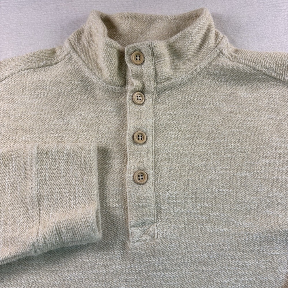Even Tide Mens Mock Neck Pullover Sweater Beige Knit Cotton Blend Casual